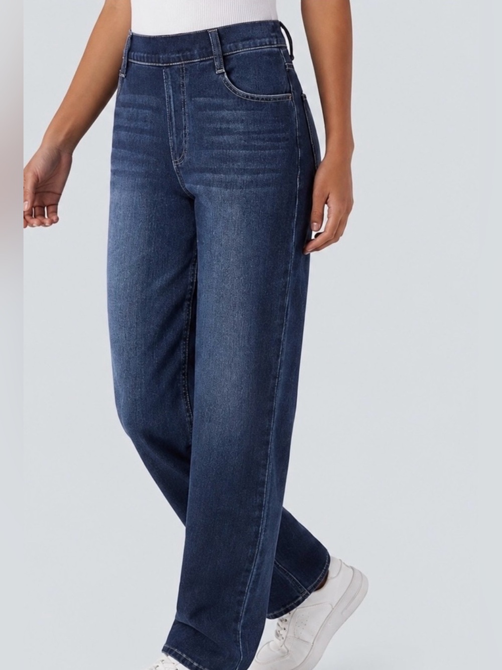 NWT Halara Flex Denim Curvy High Waist Straight Leg Pull On Jeans Size XL